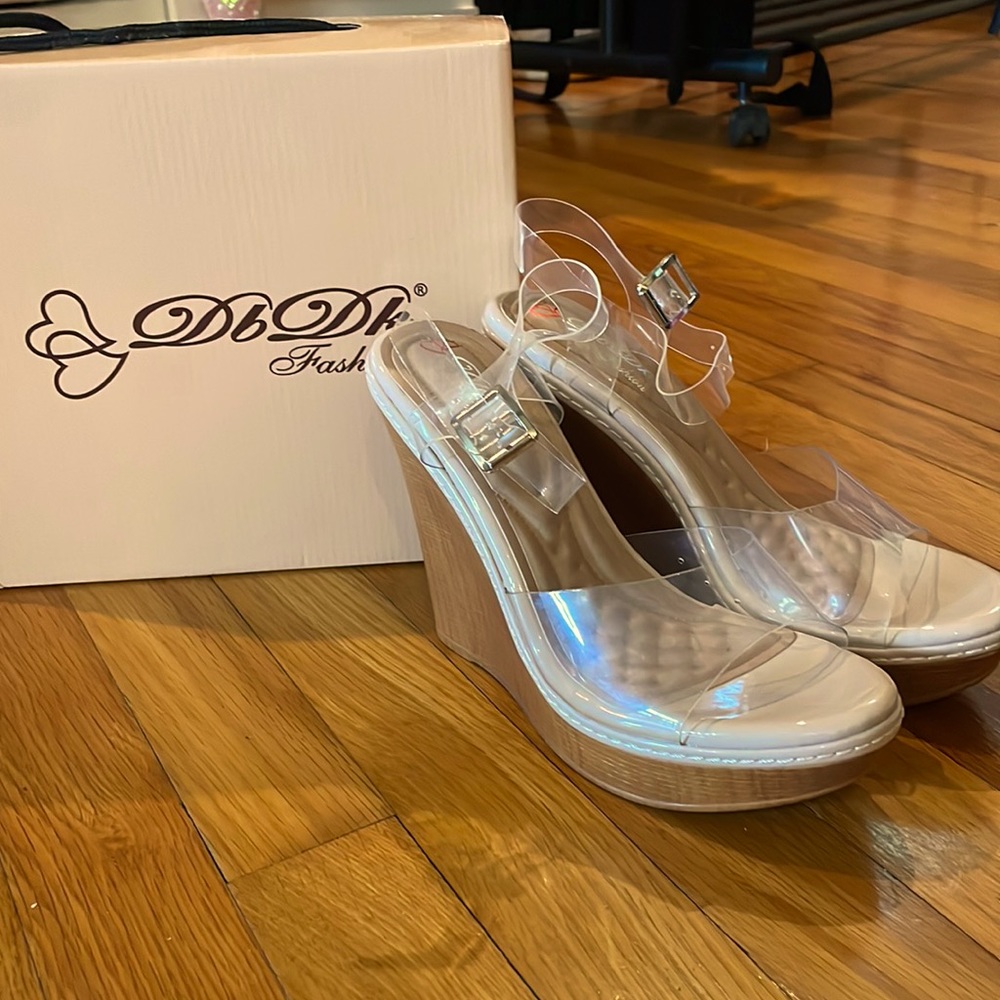 Clear Wedge Heels
